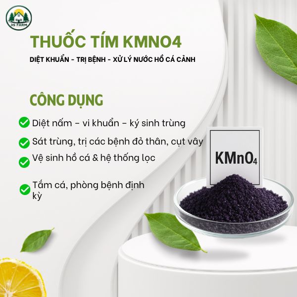 Thuốc Tím KMnO4 99.8% – Sát Khuẩn - Khử Trùng Hồ Cá Cảnh