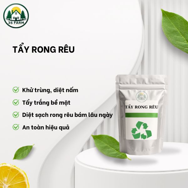 Bột Tẩy Rong Rêu - Làm Sạch Mái Ngói, Tường, Sân Vườn Nhanh Chóng