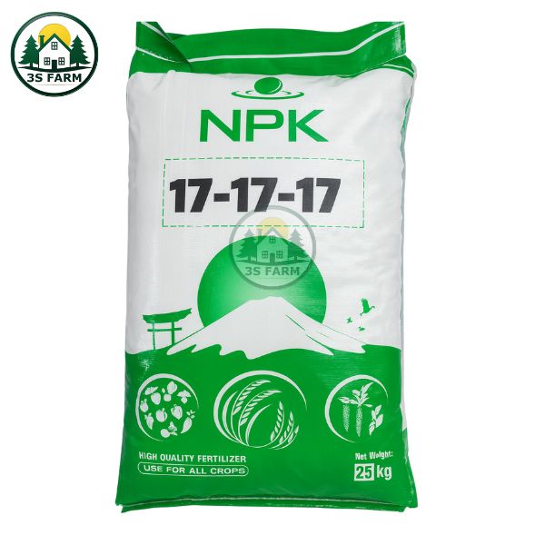 NPK 17-17-17 Bao 25kg – Thúc nụ kim, bung đọt, nhú chồi cực mạnh