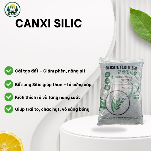 Canxi Silic – Cứng cây, Chống đổ ngã, Chắc hạt, Cải tạo đất