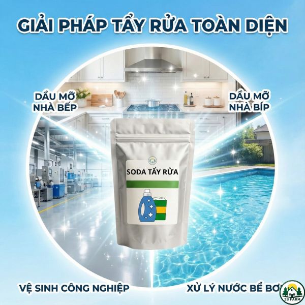 Bột Soda Tẩy Rửa Công Nghiệp, Dầu Mỡ Nhà Bếp, Xử Lý Bể Bơi