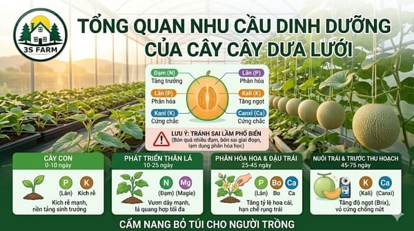 Lịch Bón Phân Cho Dưa Lưới Theo Từng Giai Đoạn Sinh Trưởng