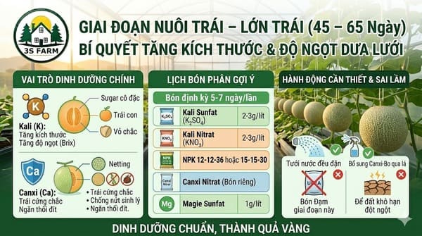Giai Đoạn Nuôi Trái – Lớn Trái (45 – 65 Ngày)