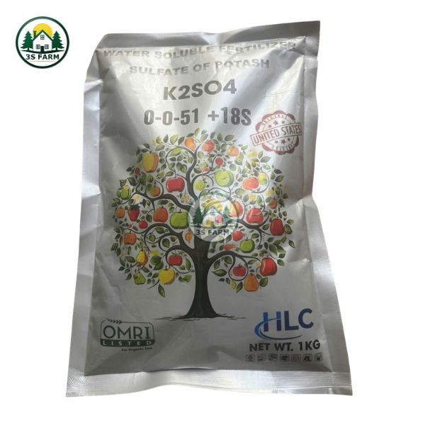 Kali Sunfat (K₂SO₄) 0-0-51 + 18S – Hàng Mỹ – Tăng Ngọt Trái, Cứng Cây, Đẹp Màu Trái