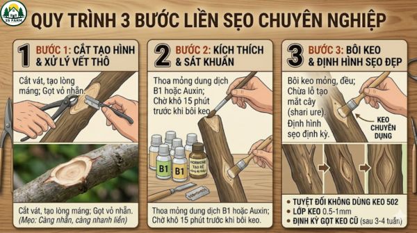 Kỹ Thuật Đặc Biệt: "Hàn Gắn Vỏ" Cho Cây Bong Tróc Da