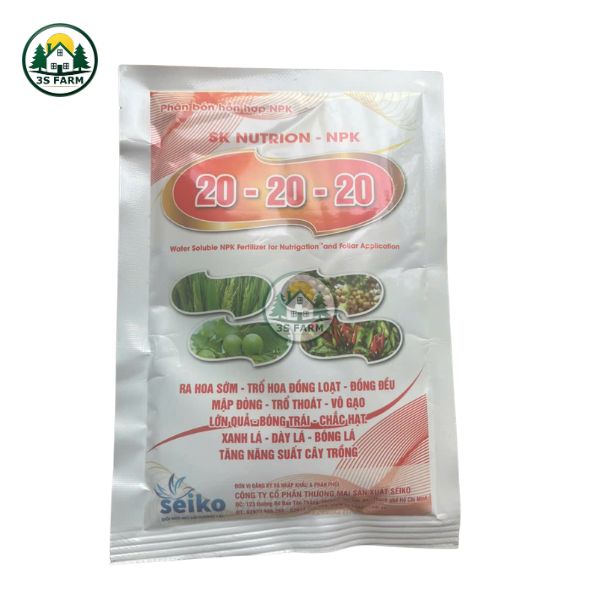 NPK 20-20-20 Hà Lan – Siêu Lớn Trái, Xanh Lá Mạnh, Phát Triển Toàn Diện