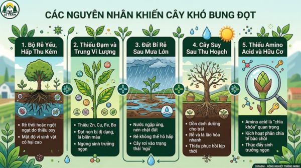 Các Nguyên Nhân Khiến Cây Khó Bung Đọt