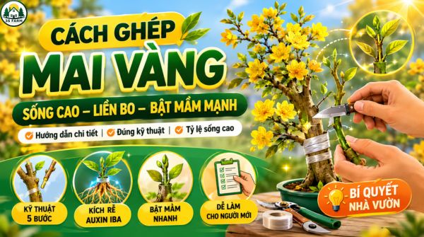 Cách Ghép Mai Vàng Sống Cao, Liền Bo, Bật Mầm Mạnh Cho Người Mới