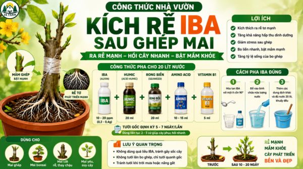 Sử Dụng Auxin IBA Kích Rễ Sau Ghép Mai