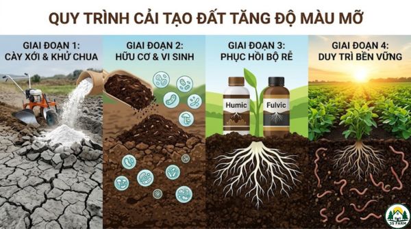 Quy Trình Cải Tạo Đất Tăng Độ Màu Mỡ Theo Từng Giai Đoạn