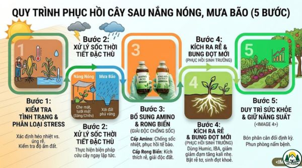 Quy Trình Phục Hồi Cây Sau Nắng Nóng, Mưa Bão (5 Bước)