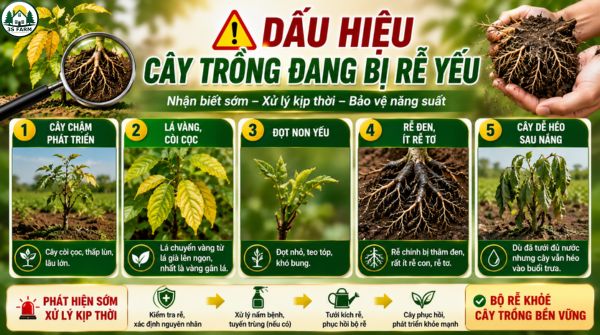 Dấu Hiệu Cây Trồng Đang Bị Rễ Yếu