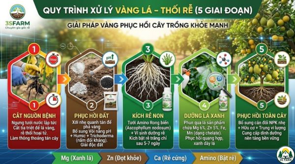 Quy Trình Xử Lý Vàng Lá – Thối Rễ Theo Từng Giai Đoạn