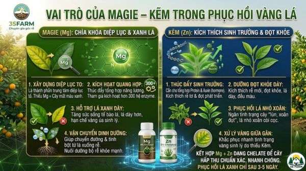 Vai Trò Của Magie – Kẽm Trong Phục Hồi Vàng Lá